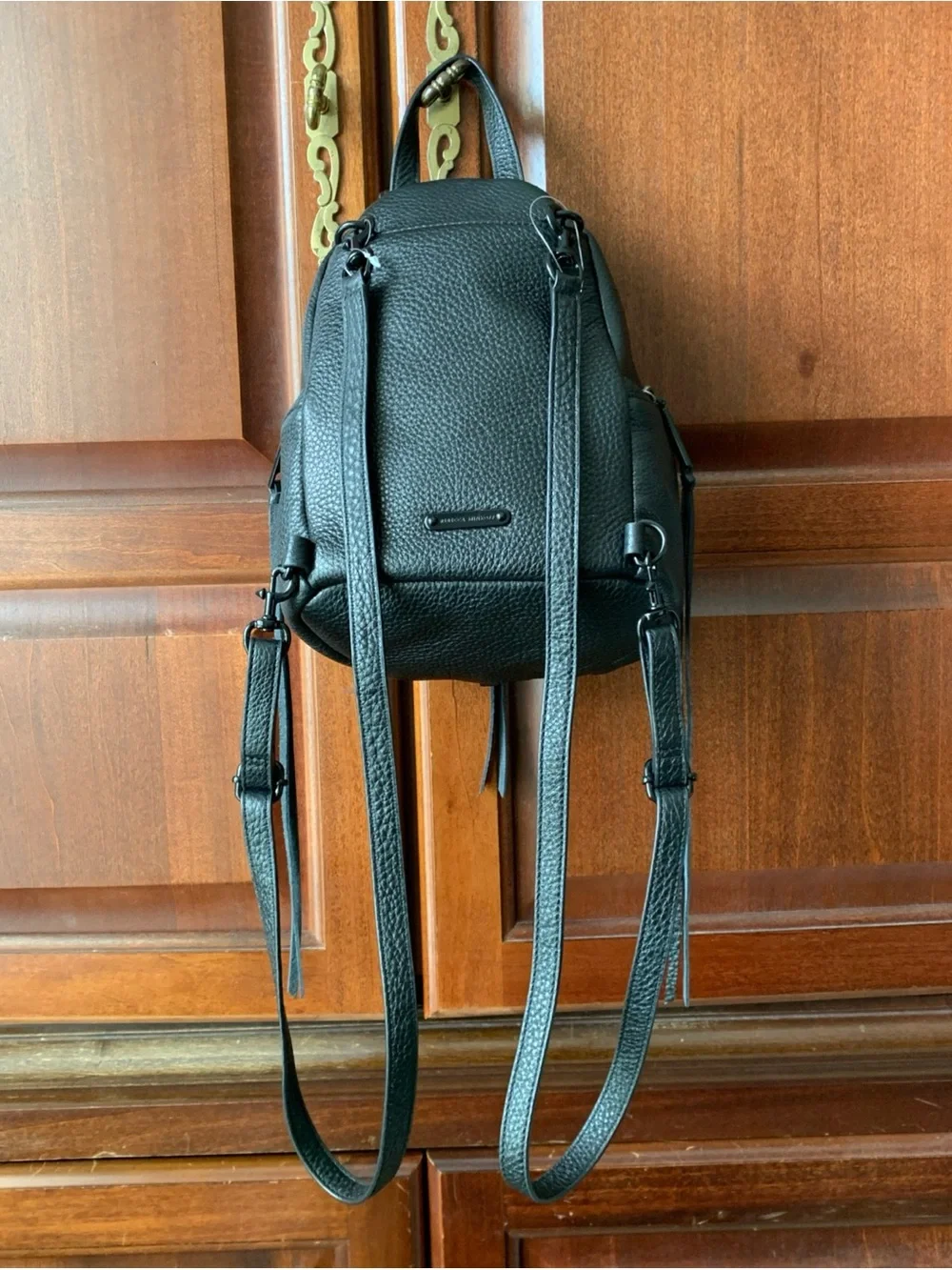 NWT Rebecca Minkoff Convertible Mini Julian Leather Backpack Black
